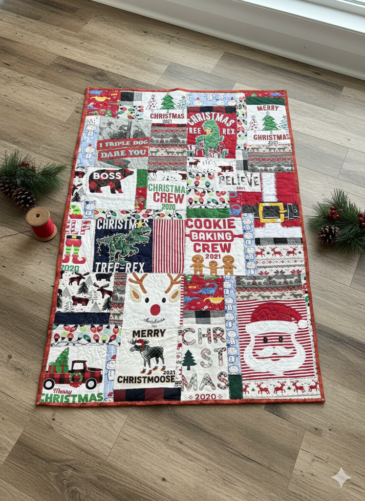 Memory Quilt small pieces and Baby Clothes 5T and Smaller  Made To Order (Mini)